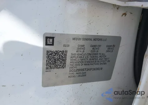 2019 Chevrolet Malibu Lt z USA, uszkodzony, nr VIN 1G1ZD5ST1KF163619